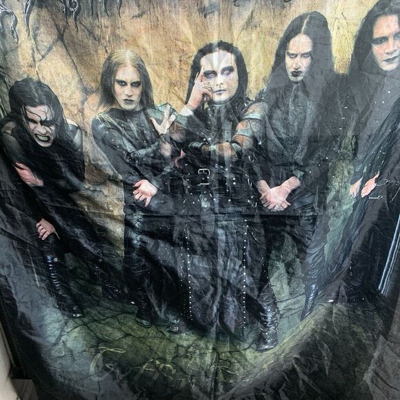 VTG Cradle Of Filth 2004 Coffin Fodder Album Metal Band Wall Hanging/Scarf Italy - Picture 5 of 16
